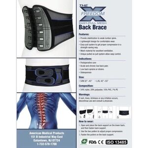 Freedom X 637/650 LSO Back Brace (NIP) MEDICAL GRADE  ASPEN PRODUCTS